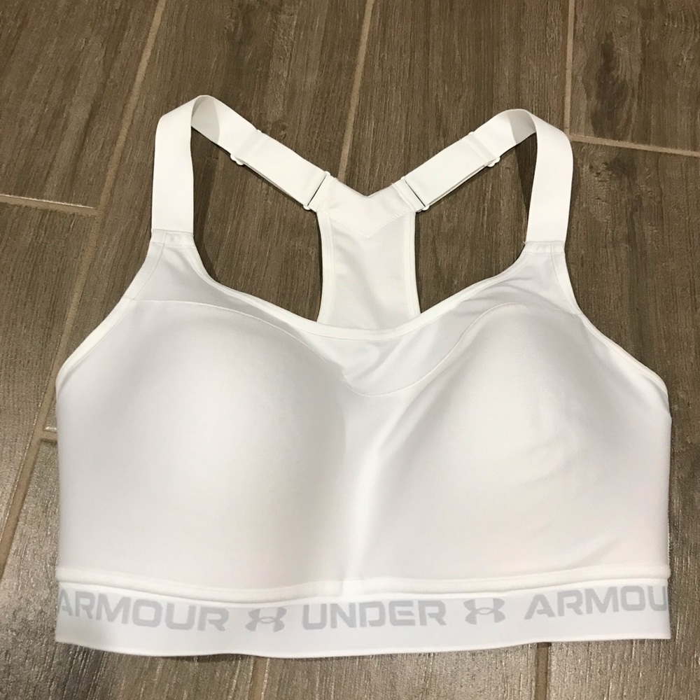 UNDER ARMOUR High Crossback Sports Bra - white - 36DD